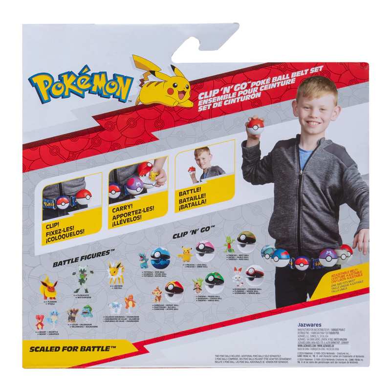 Jazwares Pokémon 95283 Set De Cinturon Con Pokebolas Clip N Go