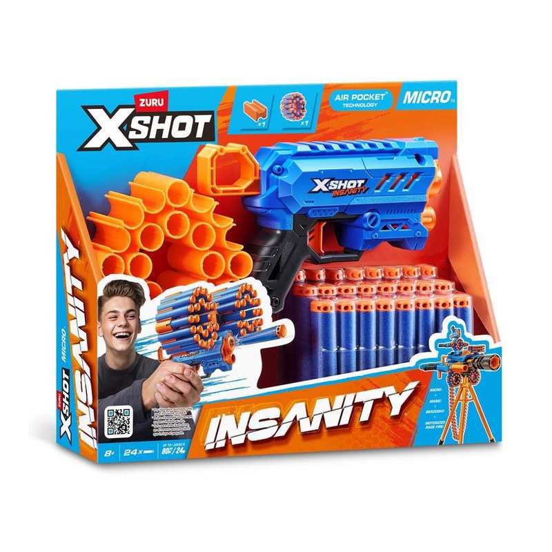 Zuru Xshot 36795 Lanzador Insanity Serie 1 Micro 24 Dardos