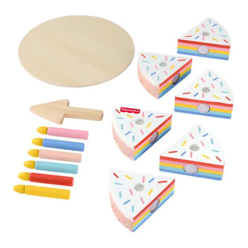 Mattel Fisher Price Jgr82 Pastel De Cumpleanos De Madera Para Juego De Rol