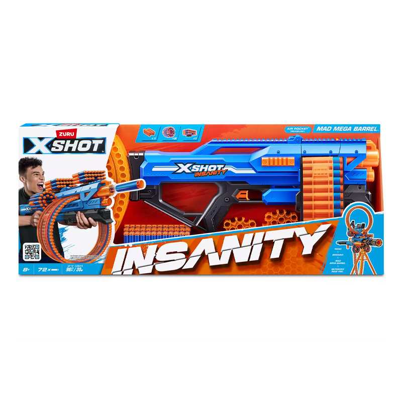 Zuru Xshot 36609 Lanzador Insanity Serie Mad Mega Barrel