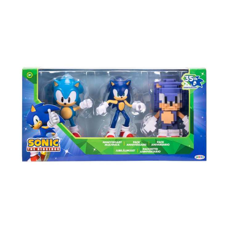 Jakks Pacific Sonic 431414 Pack De 3 Figuras 35 Aniversario 4 Pulgadas