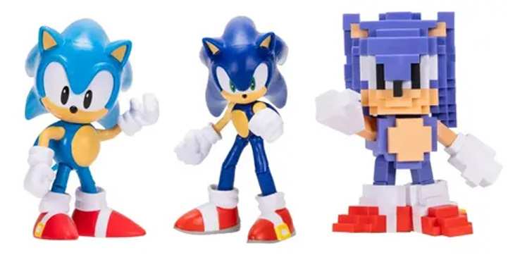 Jakks Pacific Sonic 431414 Pack De 3 Figuras 35 Aniversario 4 Pulgadas