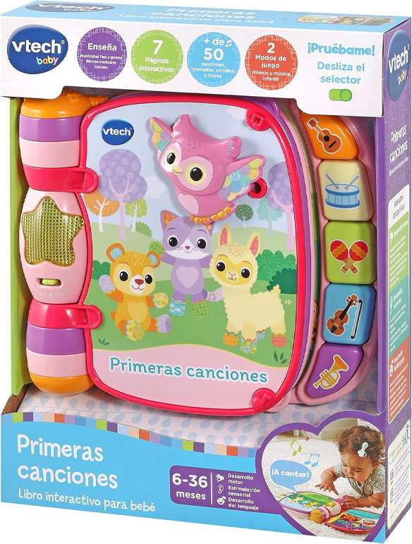 Vtech Baby 80-166787 Libro Interactivo Primeras Canciones Color Rosado Para Bebes