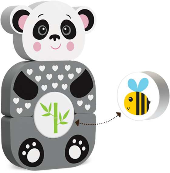 Kids Hits Blocks Kh20-004 Lindo Panda De Madera