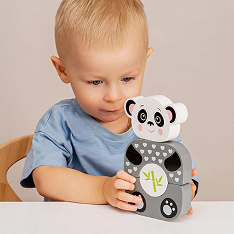 Kids Hits Blocks Kh20-004 Lindo Panda De Madera