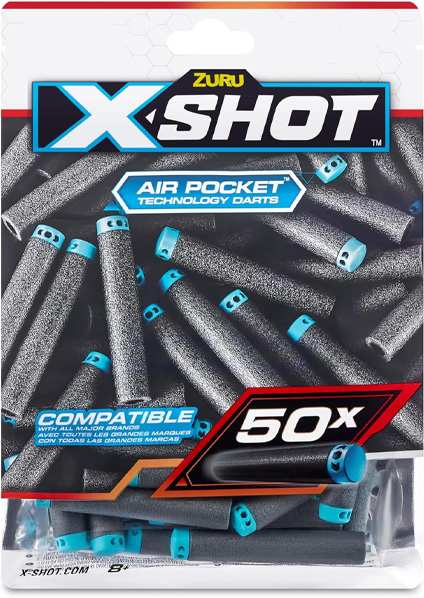 Zuru Xshot 36588 Excel 50Pk Dardos De Recarga Y Bolsa Aluminio 24 Piezas