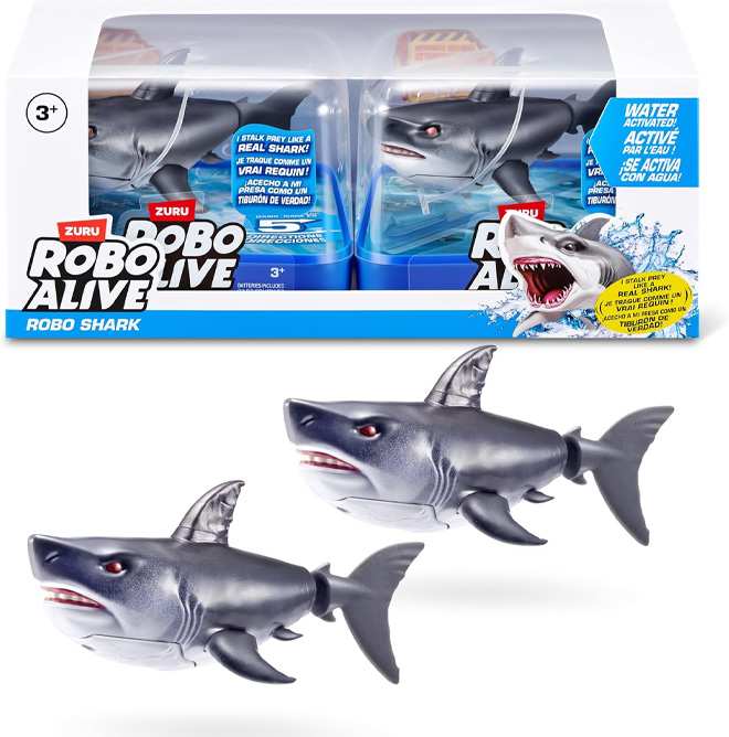 Zuru Robo Alive 71165Uq1 Activado Agua Tiburon Nadador Cubo Serie 1