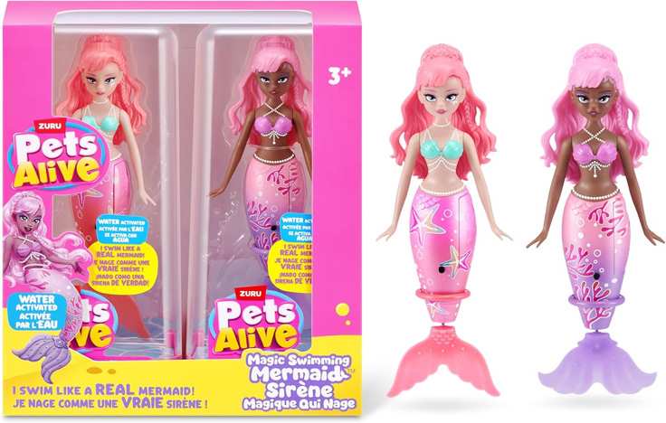 Zuru Pets Alive 9567Uq1 S001 Activado Agua Sirena Nadadora Cubo Serie 1