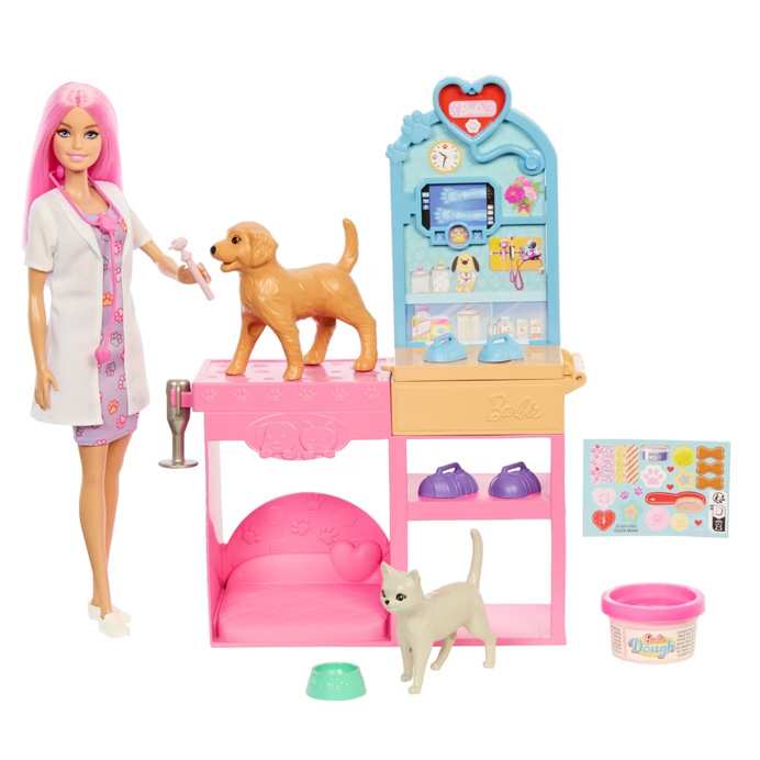 Mattel Barbie Jfx93  Clinica Veterinaria De Mascotas Con Accesorios