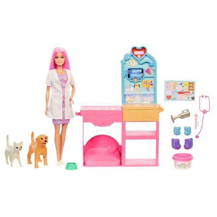 Mattel Barbie Jfx93  Clinica Veterinaria De Mascotas Con Accesorios