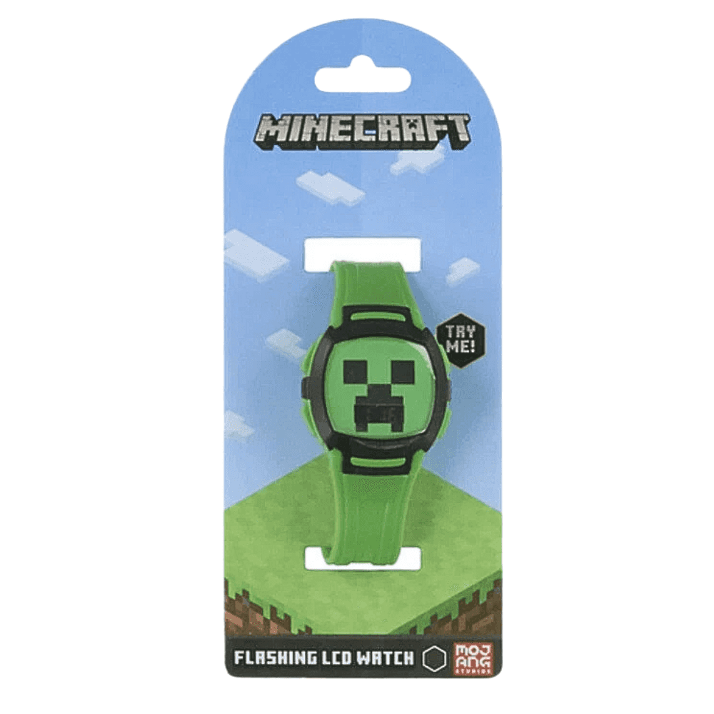 Spin Master Minecraft Min4043 Reloj Lcd Correa Verde