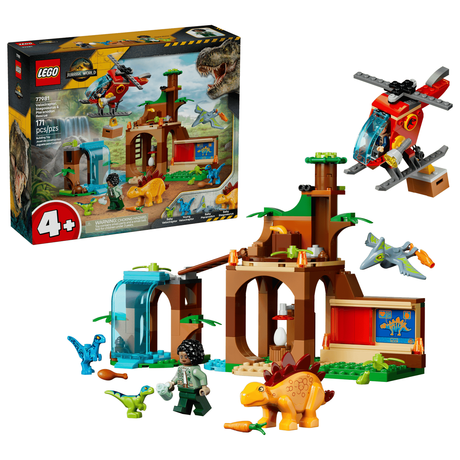 Lego Jurassic World 77981 Velocirraptor, Stegosaurus y Pteranodon: Mision De Rescate (2)