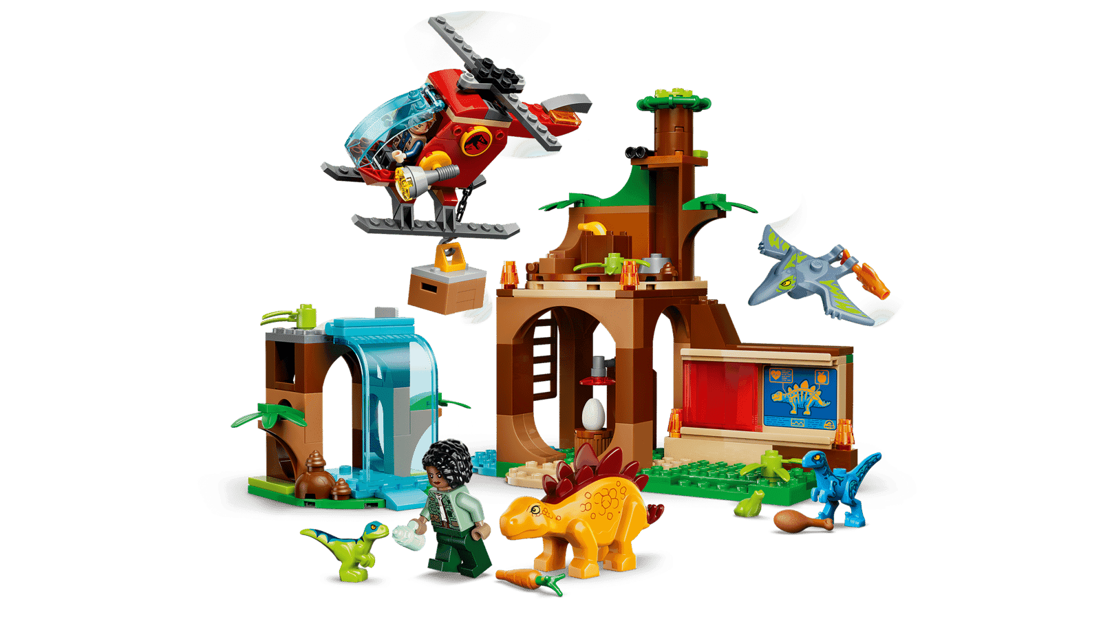 Lego Jurassic World 77981 Velocirraptor, Stegosaurus y Pteranodon: Mision De Rescate (3)