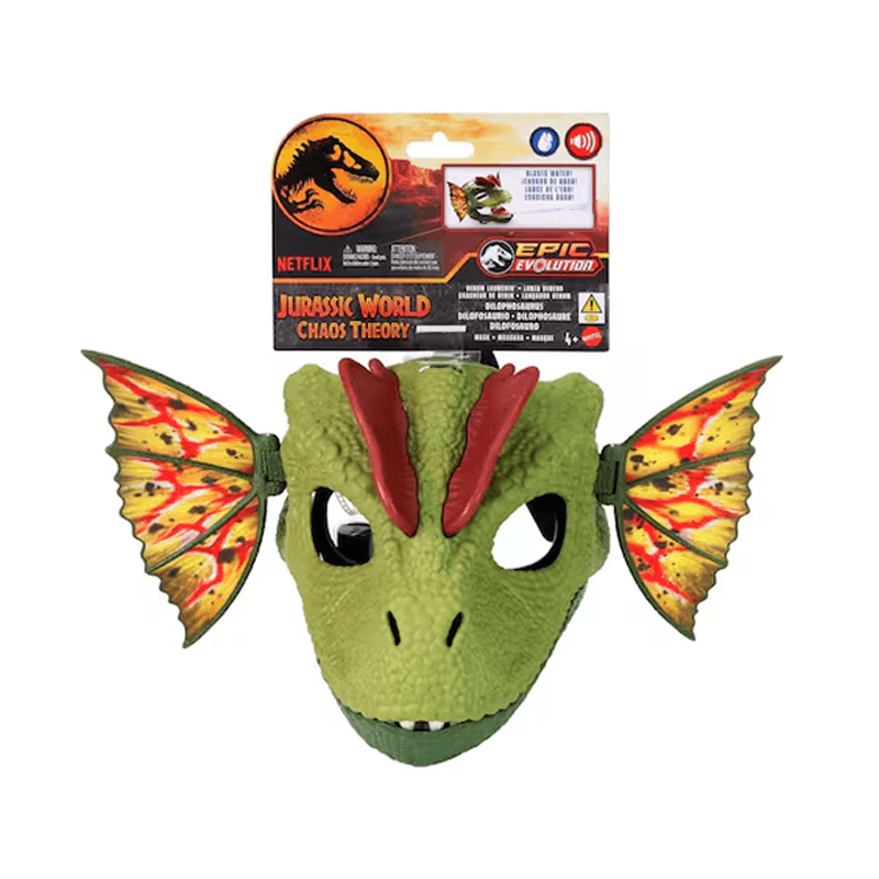 Mattel Jurassic World Hxf55 Mascara De Dilophsaurus De La Teoría Del Caos