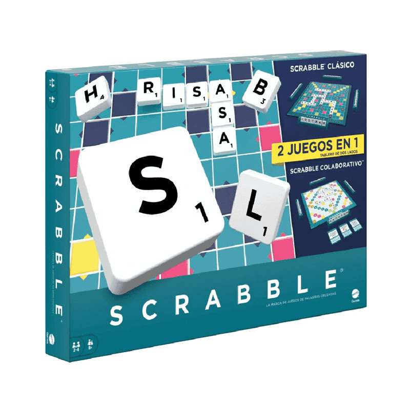 Mattel Games Hxm54 Juego De Mesa Scrabble 2 En 1 Con Palabras