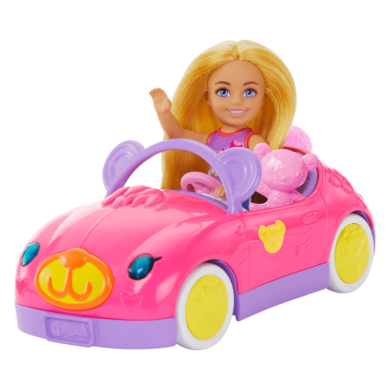Mattel Barbie Hxn05 Play Set De Muñeca Barbie Chelsea, Coche De Juguete Y Osito De Peluche