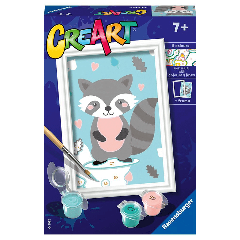 Ravensburger Creart 20208 Juego De Pintura Mapache Adorable