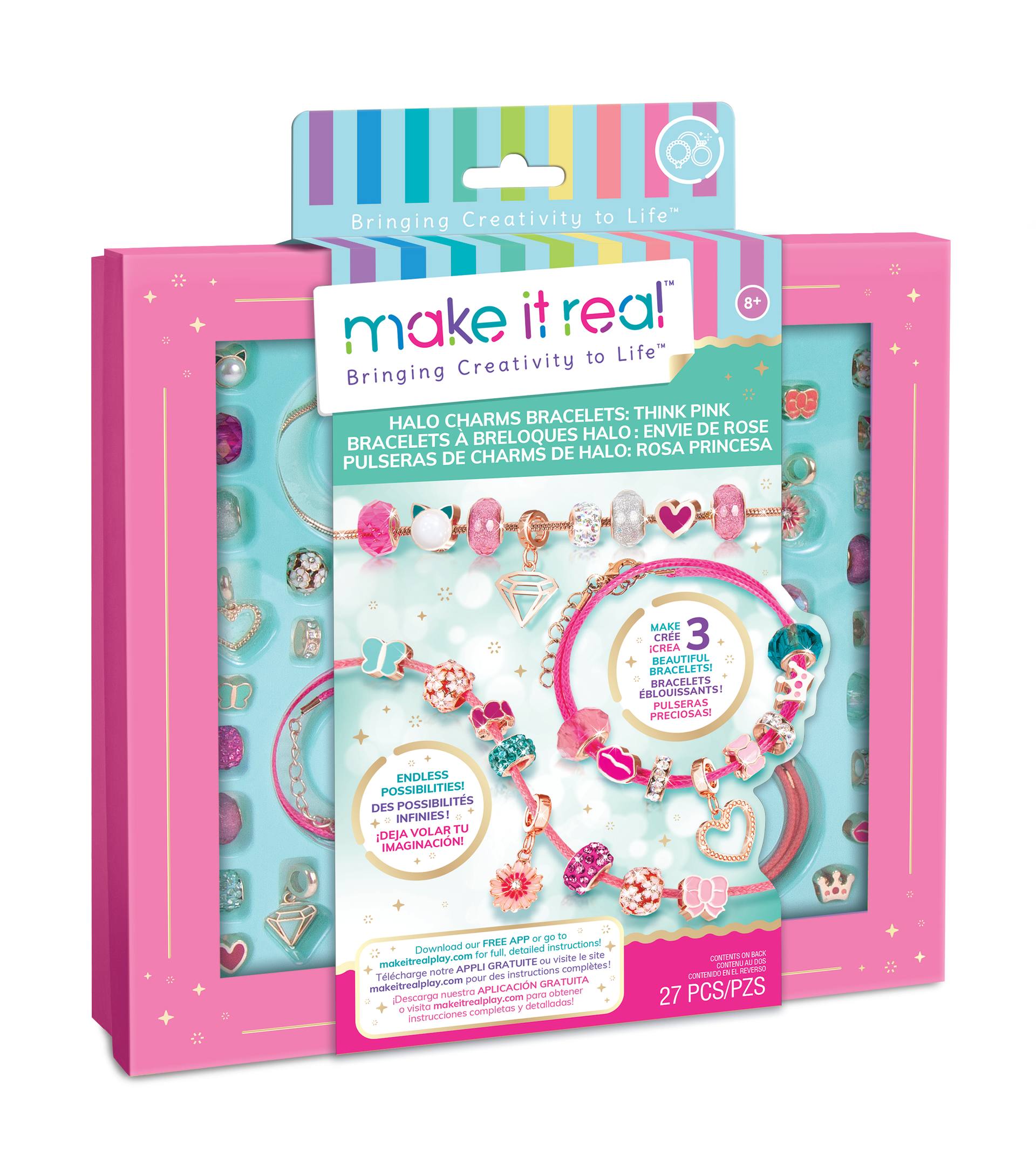 Make It Real Diy 1722 Pulseras Con Dijes Halo: Piensa En Rosa