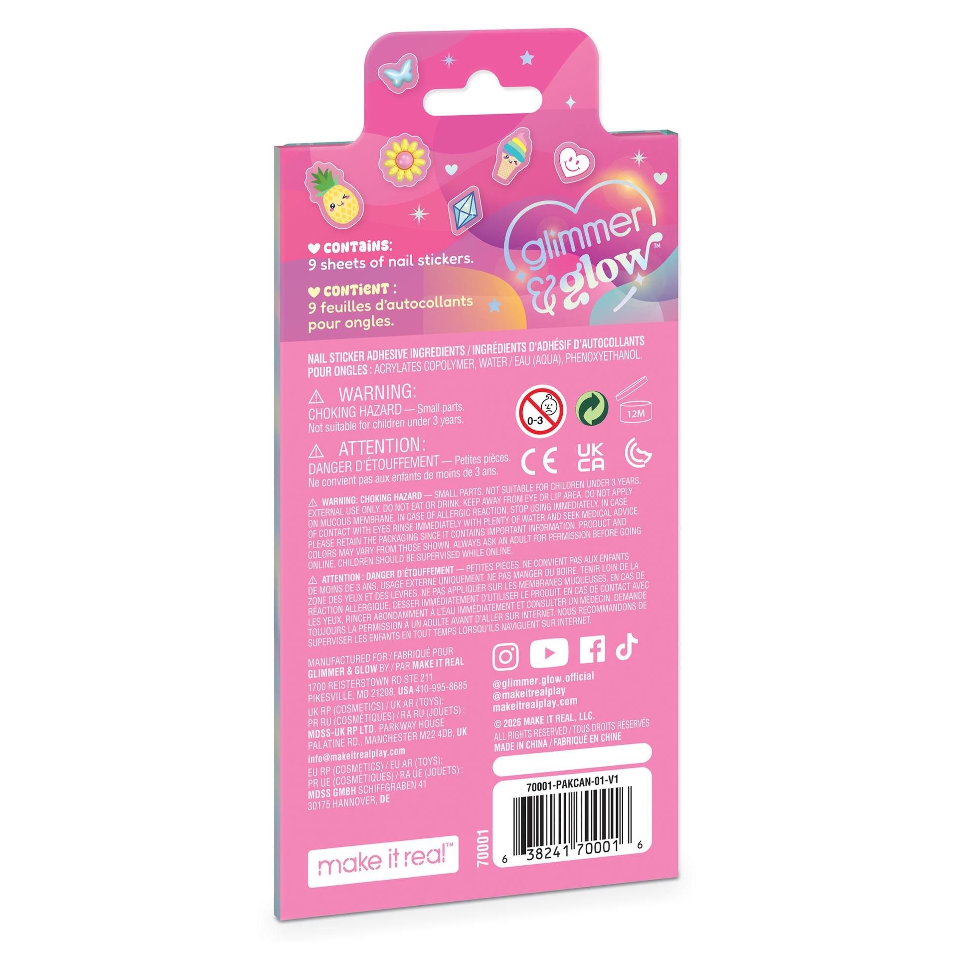 Make It Real Diy 70001 Carpeta De Calcomanias Para Unas Many Manis