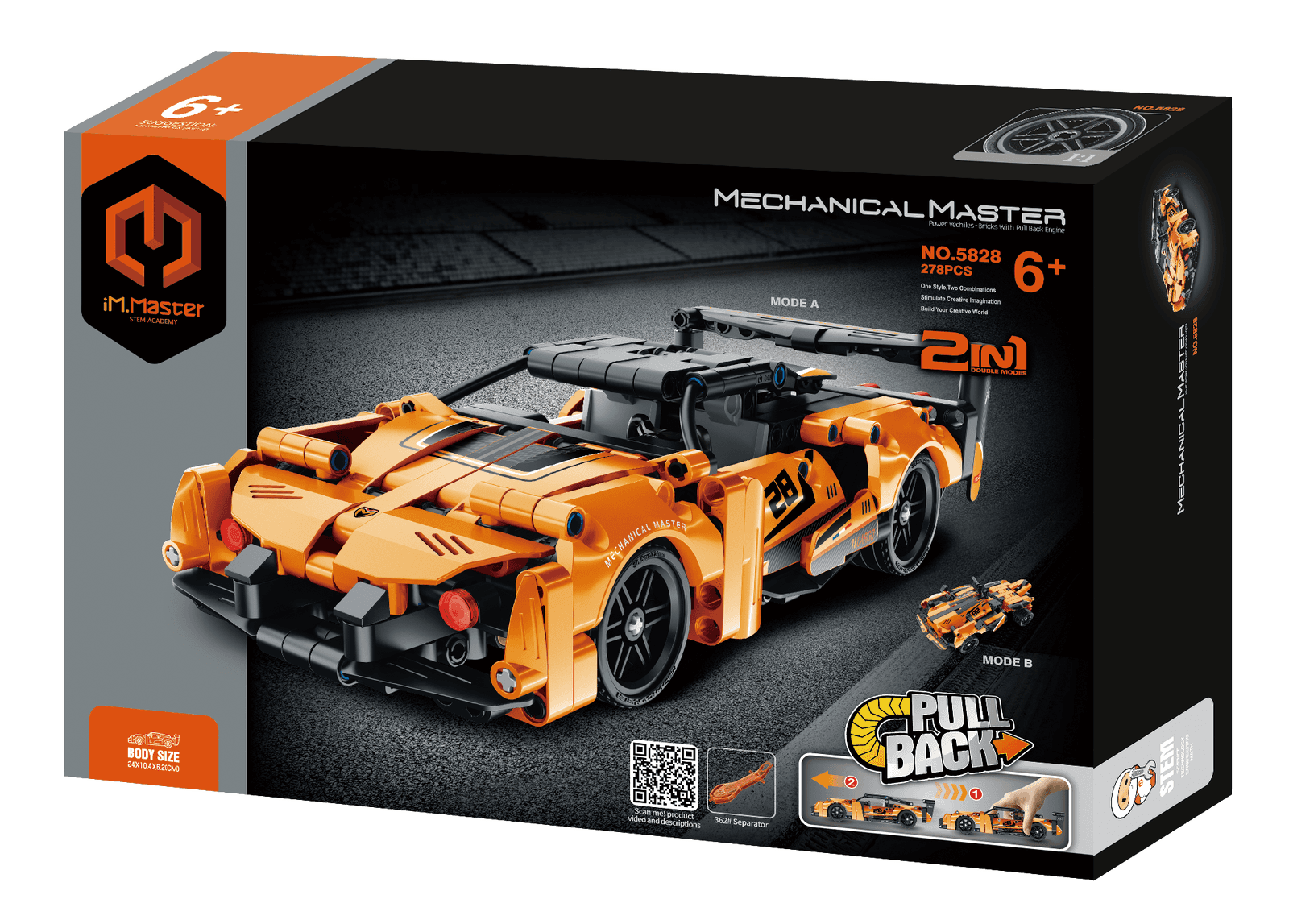 Im.Master Mechanical Master 5828 Super Auto Y Vehiculo De Montana 2 En 1 Con Retroceso 277 Piezas