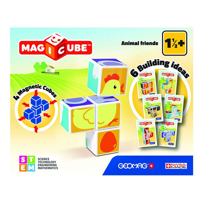 Geomag Magicube #132 Cubos Magneticos Amigos Animales 7 Pcs