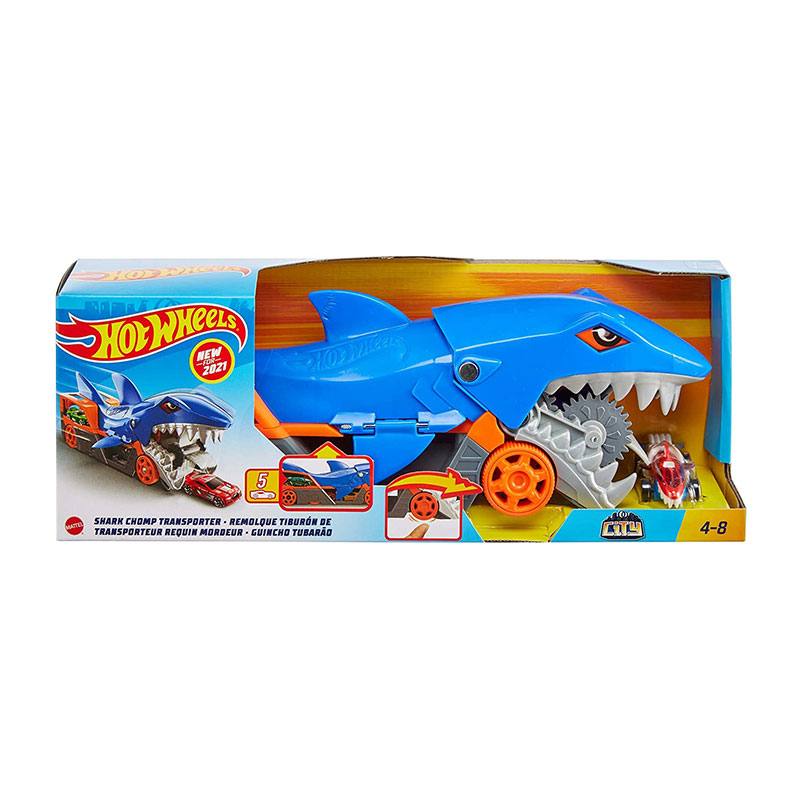 Mattel Hot Wheels Gvg36 Set Transportador Mordida De Tiburon