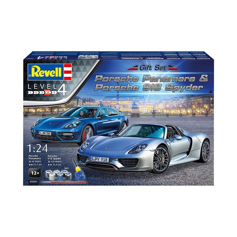Revell Gift Set 05681 Vehiculo Porsche Panamera & Porsche 918 Spyder Escala 1/24