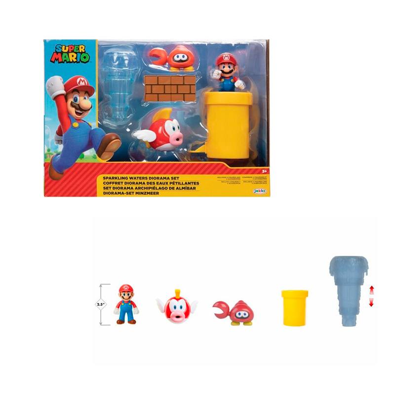 Jakks Pacific Nintendo 413654 Super Mario Set Diorama Aguas Brillantes
