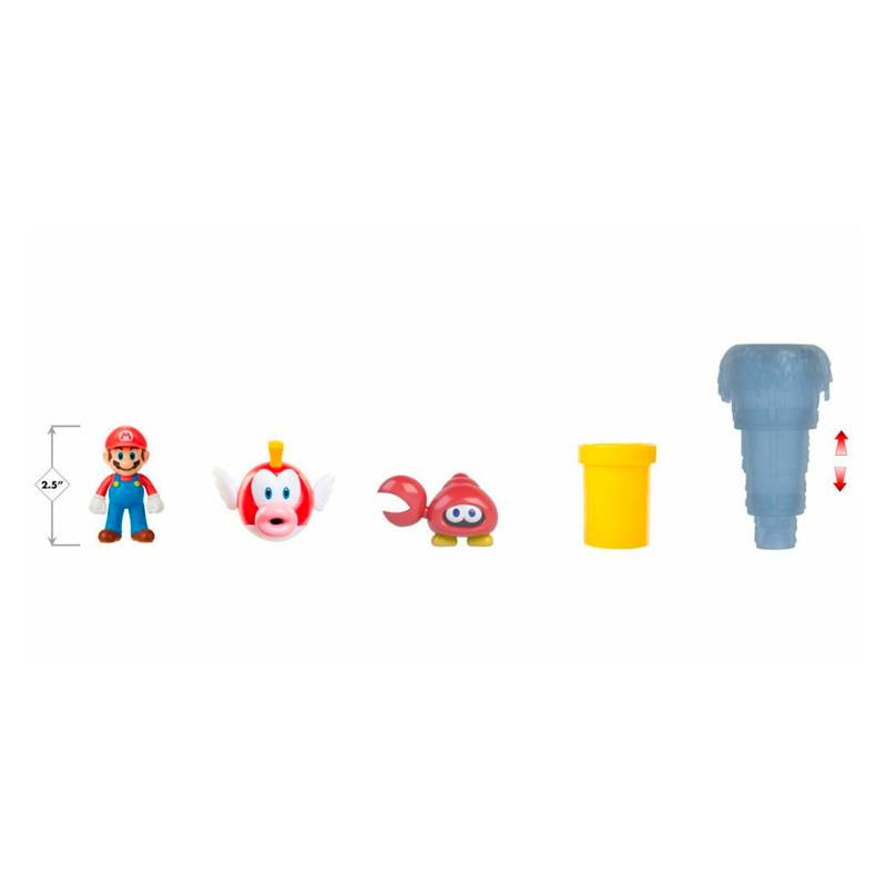 Jakks Pacific Nintendo 413654 Super Mario Set Diorama Aguas Brillantes