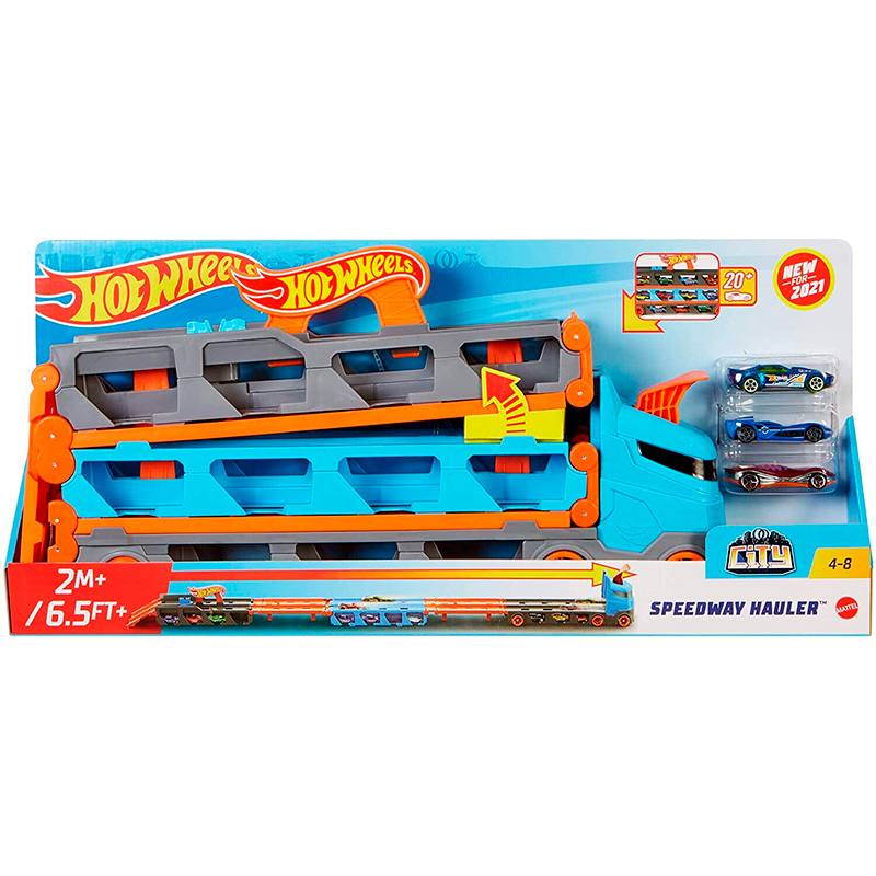 Mattel Hot Wheels Gvg37 Camión De Transporte Y Pista