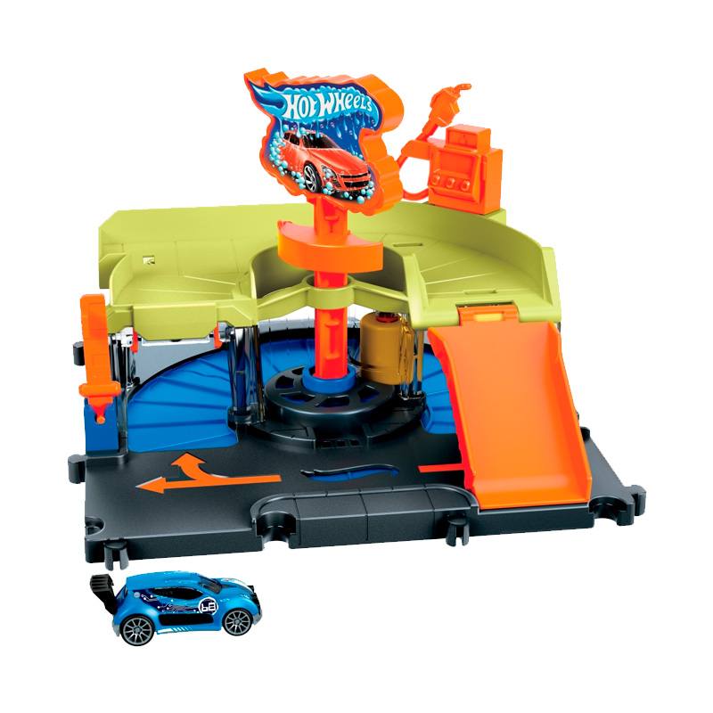 Mattel Hot Wheels Hdr27 Pista Autolavado En La Ciudad