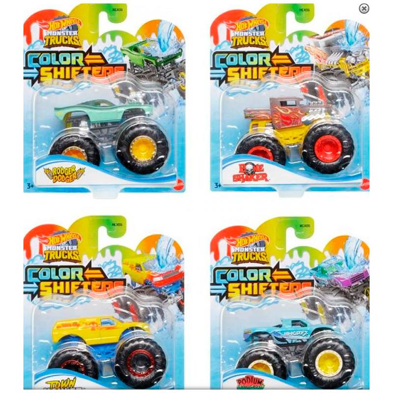 Mattel Hot Wheels Hgx06 Vehiculo Monster Truckes Color Shifters Surtido