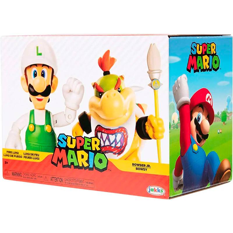 Jakks Pacific Nintendo 411814 Set De Figuras Luigi Versus Bowser Fire 2 Unidades