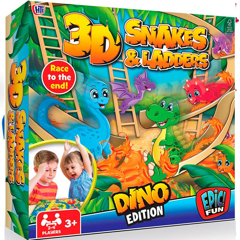 Boing Toys Games 1375955 Escaleras Y Serpientes Edicion Dino 3D