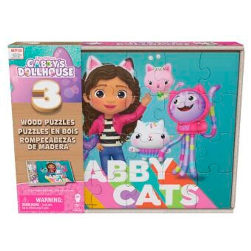 Spin Master Gabby'S Dollhouse 6066549 Set De 3 Rompecabezas De Madera