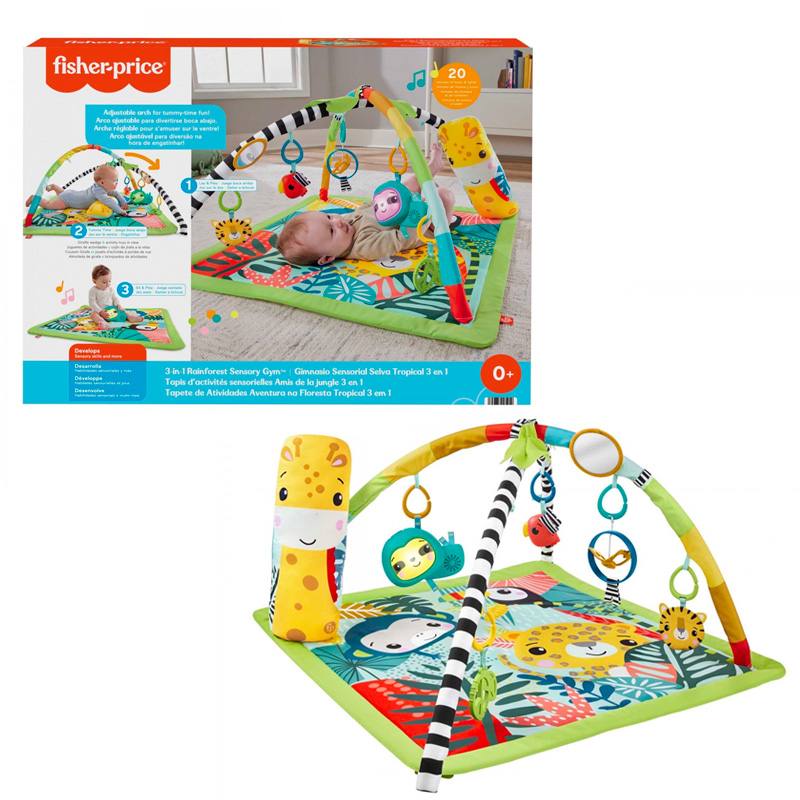 Mattel Fisher Price Hjw08 Gimnasio Sensorial 3 En 1 Rainforest