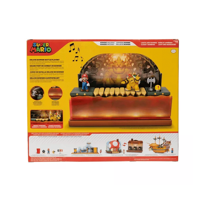 Jakks Pacific Nintendo 418604 Super Mario Playset Figura 2,5 Plg Juego De Batalla Deluxe De Bowser