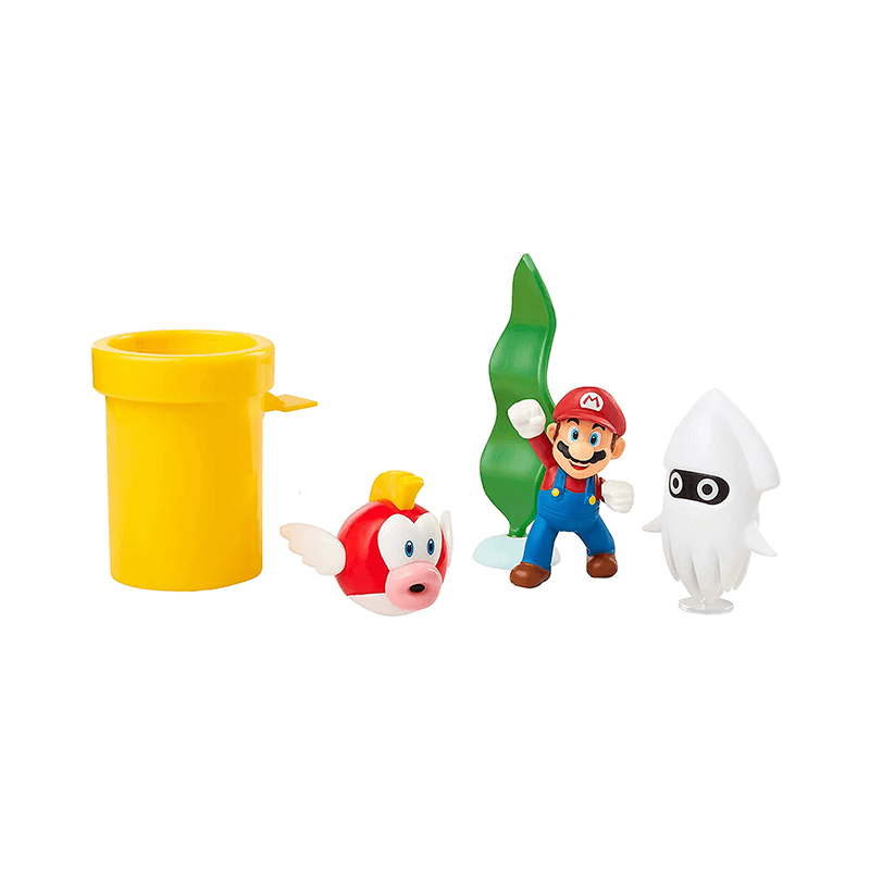 Jakks Pacific Nintendo 400164 Super Mario Set Figura 2,5 Plg Diorama Subacuático