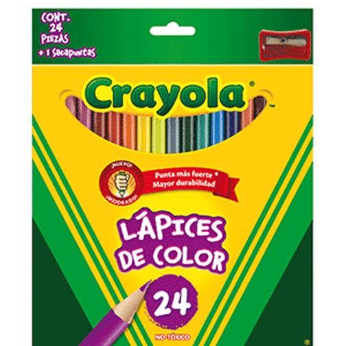 Crayola C684024  Lapices De Madera Largos 24 Piezas