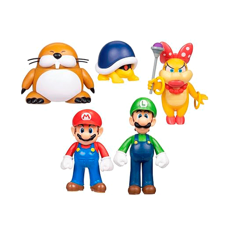 Jakks Pacific Nintendo 423174 Super Mario Set 5 Figuras Limited Art  2.5 Plg Surtidas W46