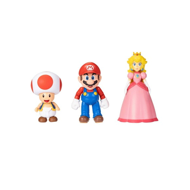 Jakks Pacific Nintendo 420074 Super Mario 4 Plg Mario And Friends Tri-Pack