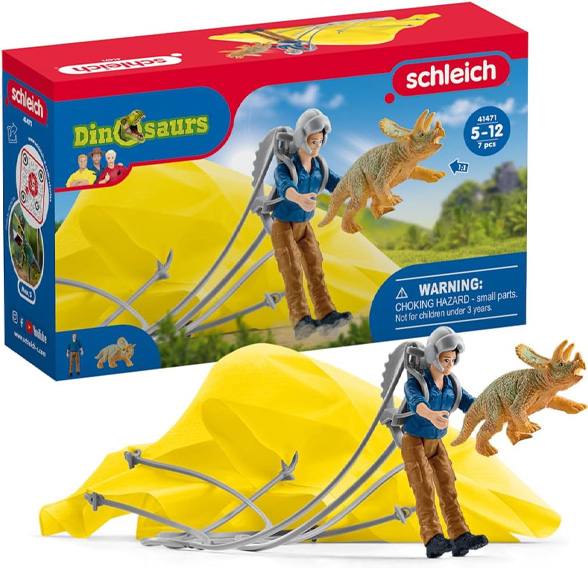 Schleich Dinosaurs 41471 Set De Rescate Paracaídas