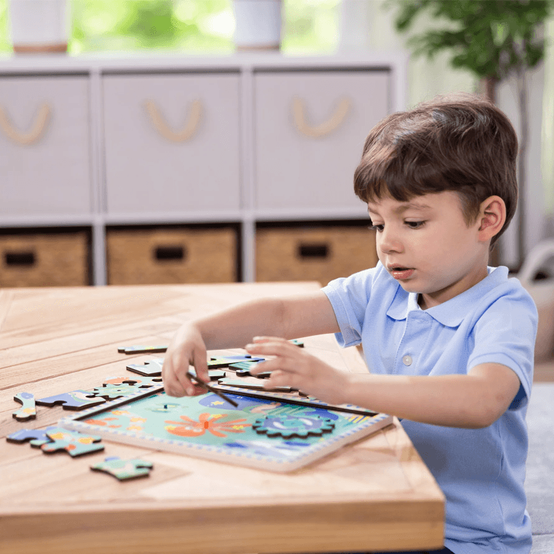 Melissa & Doug  31003 Rompecabezas De Engranajes De Madera Submarino 18 Piezas