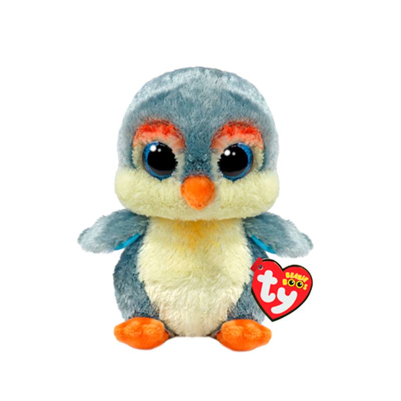 Boing Toys 37322  Beanie Boos Fisher el Pingüino Gris Mediano