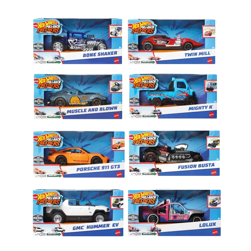Mattel Hot Wheels Hpr70-0 Vehiculo Speeders  Pull Black Surtido