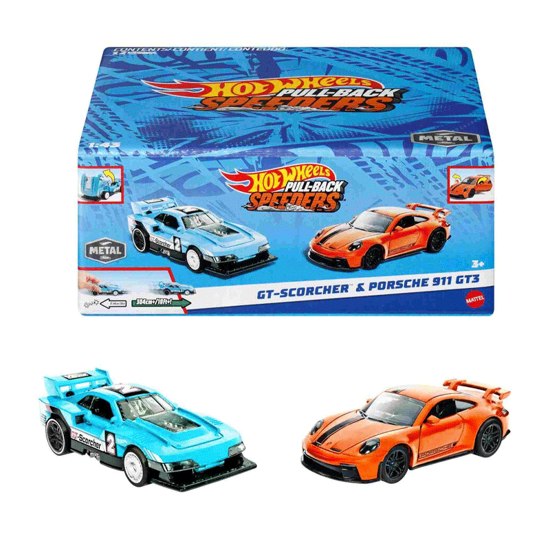 Mattel Hot Wheels Hpr91-0 Vehiculo De Inercia Speeders Pull Black Surtido