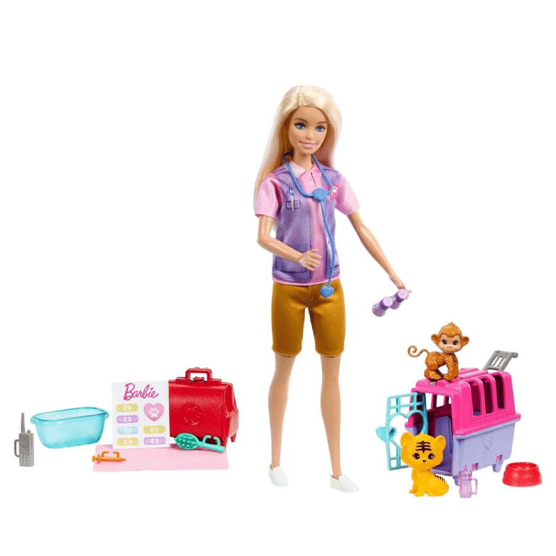 Mattel Barbie Hrg50-0 Muñeca Rescate De Animales Con Sus Accesorios