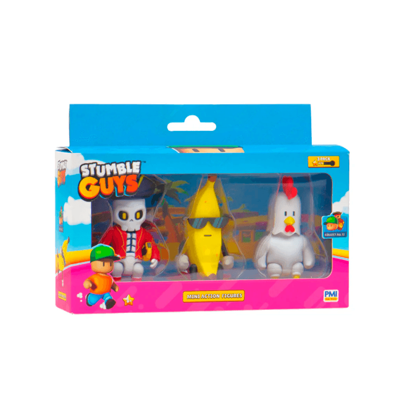Pmi Kind Word Stumble Guys Sg3003 Mini Action Figures 3 Pack Window Box Surtido
