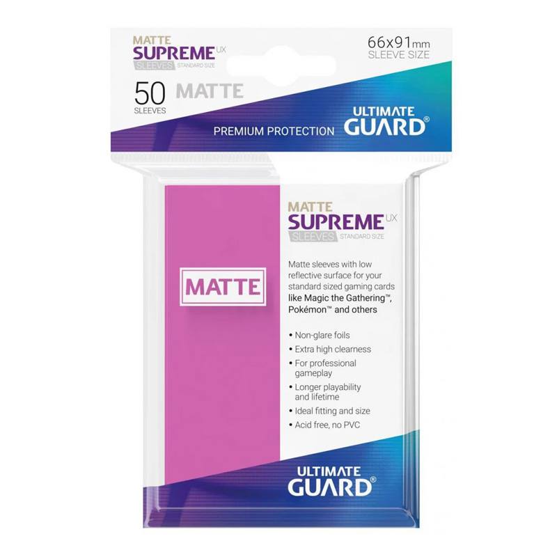 Fundas Ultimate Guard Supreme Ux Tamaño Estándar Mate Rosa Pack 50