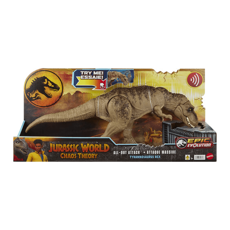 Mattel Jurassic World Hxf53 Figura De T Rex Ataque Total